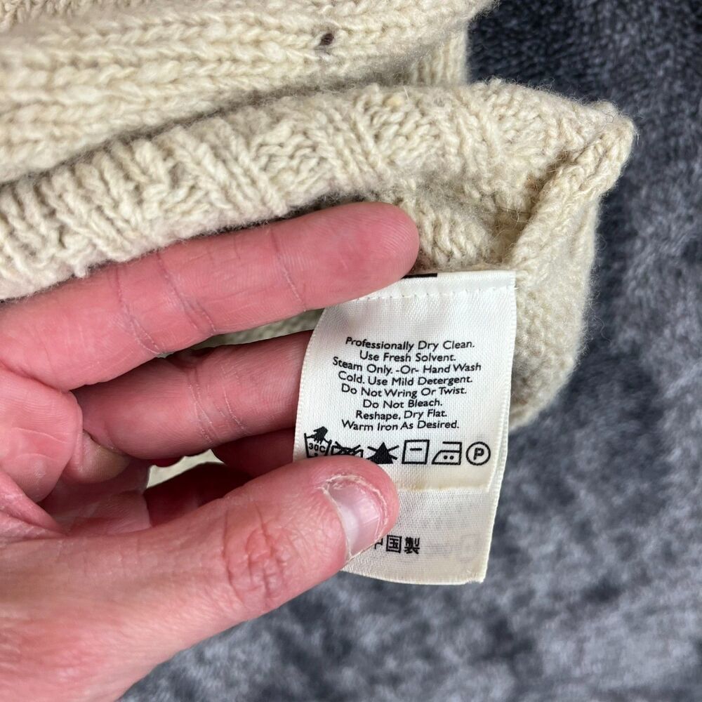 Vtg Eddie Bauer 100% Wool Full Zip Jacket Sweater Mock Neck Knitted Women's S - Picture 6 of 12